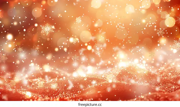 Golden Snowflakes on Majestic Sand Dunes in Winter Wonderland