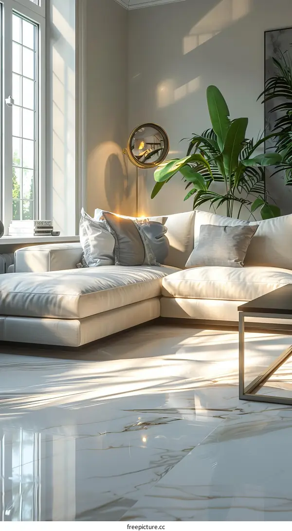 Cozy White and Wood Living Room Interior Design