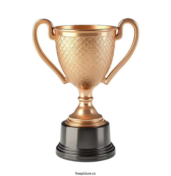 [Transparent Background PNG]Golden Trophy on a Dark Base