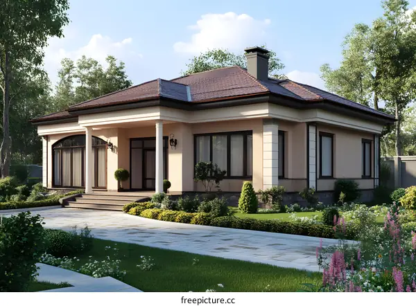 Modern Minimalist House Design with Lush Green Landscaping