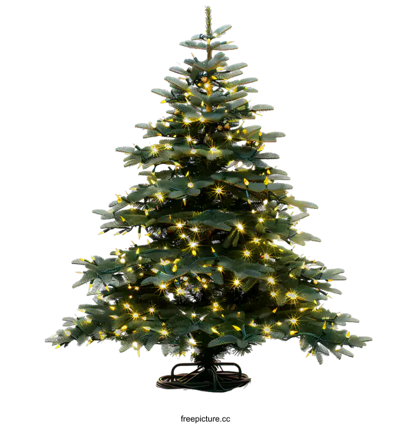[Transparent Background PNG]Artificial Christmas Tree with White Lights