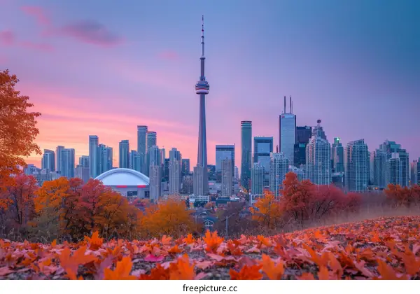 Toronto skyline in autumn