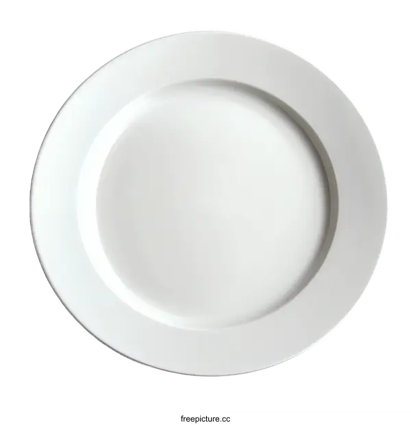 [Transparent Background PNG]Empty White Round Dinner Plate