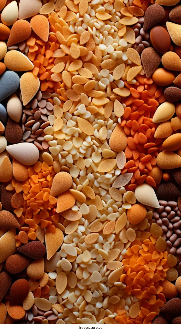 A variety of small objects including makeup sponges and beads