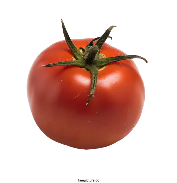 [Transparent Background PNG]Closeup of a Single Ripe Tomato