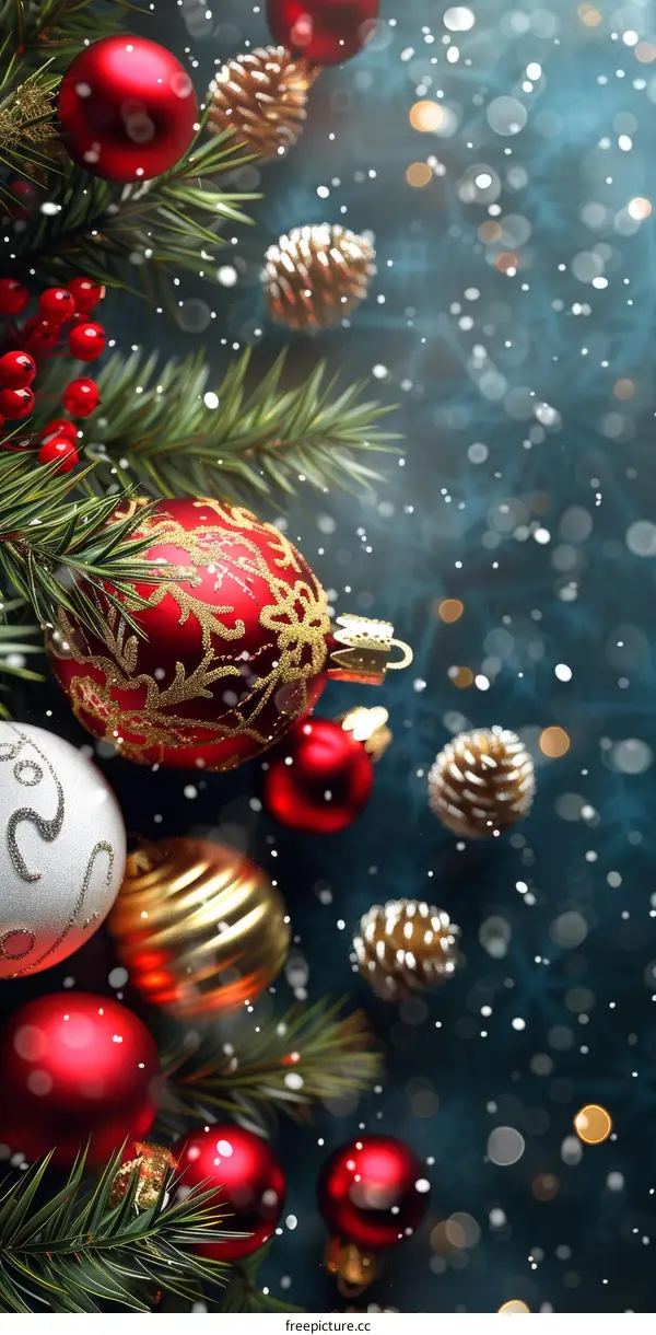 Festive Christmas Decorations with Snowflakes