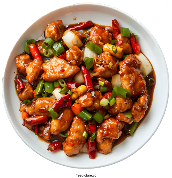 [Transparent Background PNG]Spicy Kung Pao Chicken Dish