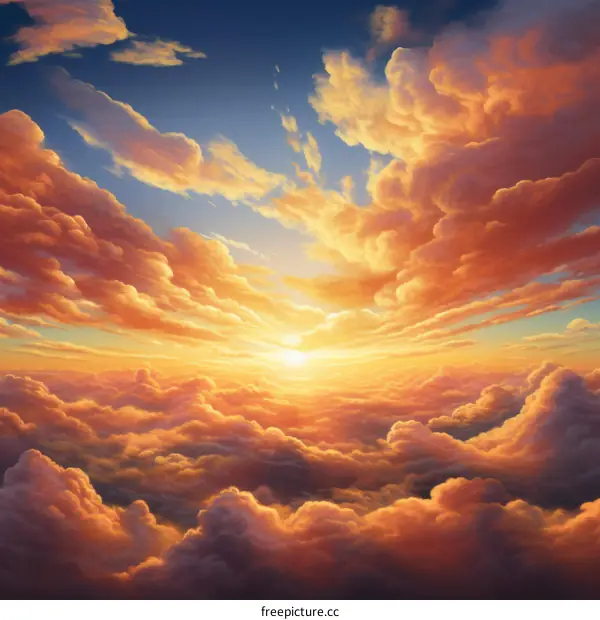 A Majestic Sunset Over a Sea of Clouds