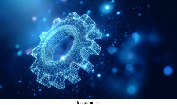 Abstract Digital Gear Illustration