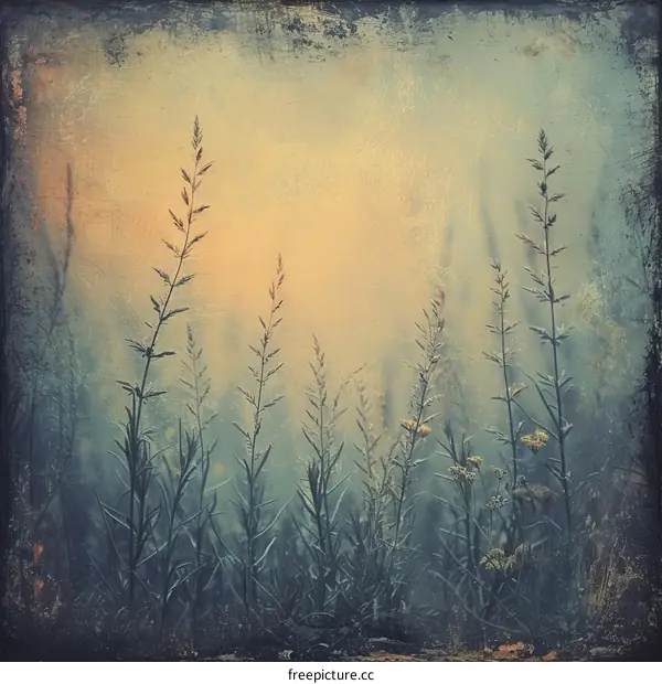 Vintage background with meadow plants