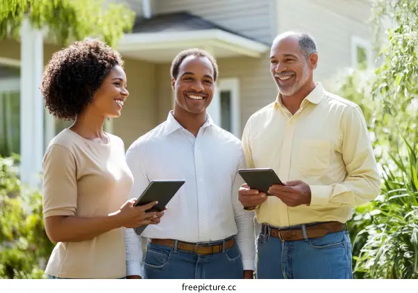 Real Estate Agents Showing a House to Clients