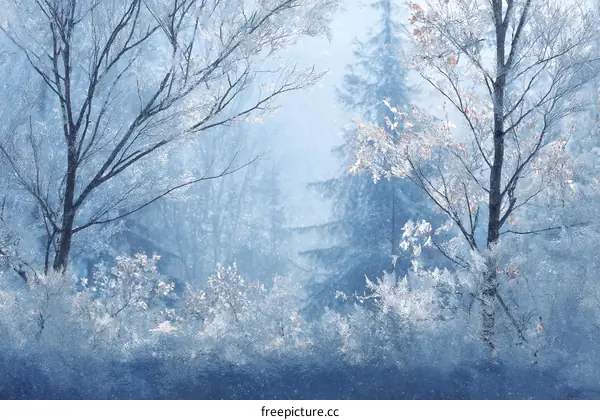 Winter Wonderland Forest Landscape