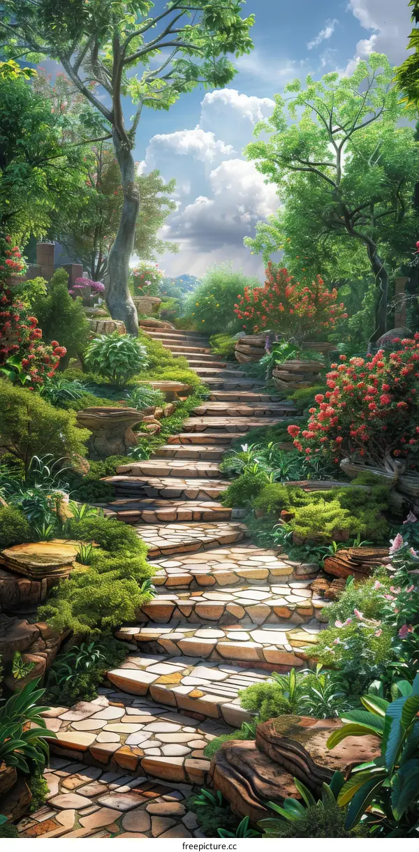 Stone Path in a Forest