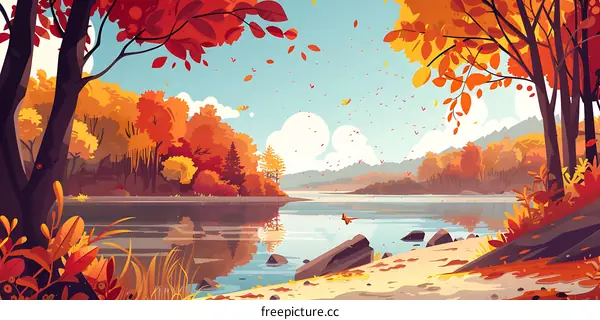 Autumn Forest Landscape Illustration