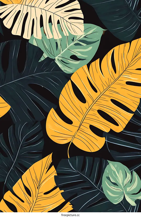 Tropical Leaves Pattern Illustration