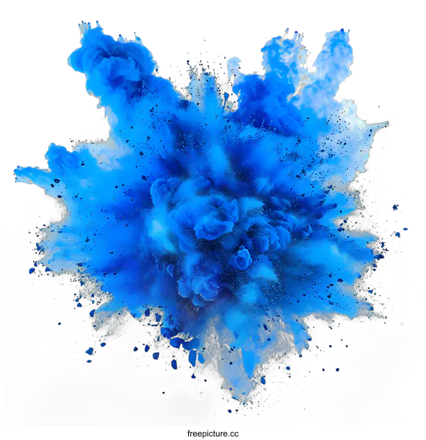[Transparent Background PNG]Blue powder explosion