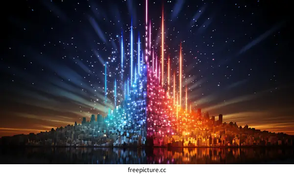 City lights reaching to the stars