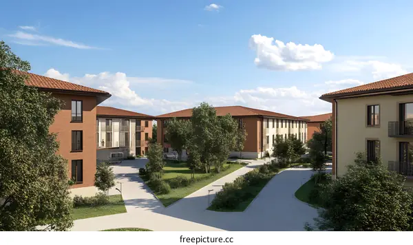 Modern Apartments with Courtyard and Green Space