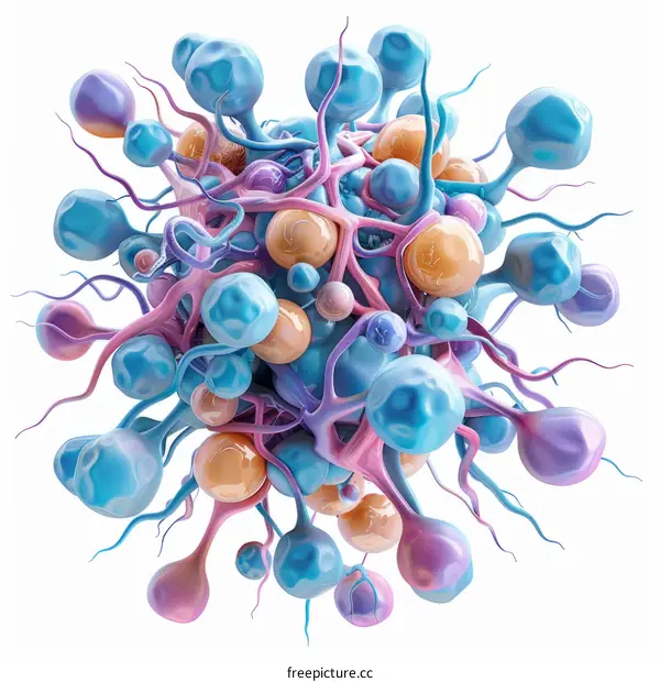 3D Illustration of an Organic Form with Biomorphic Shapes