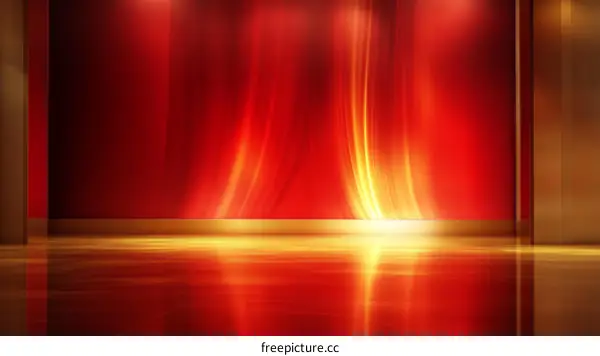 Red and Gold Empty Stage Room