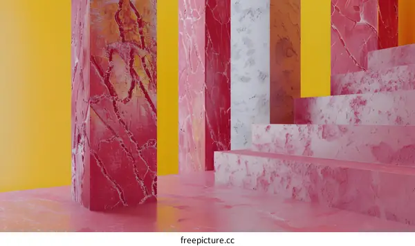 Abstract Background With Pink And Yellow Color