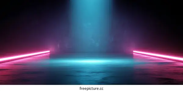 Neon Light Abstract Futuristic Scene