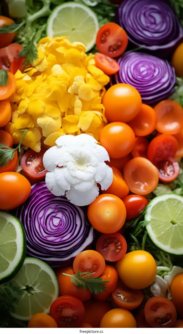 Colorful vegetables and fruits