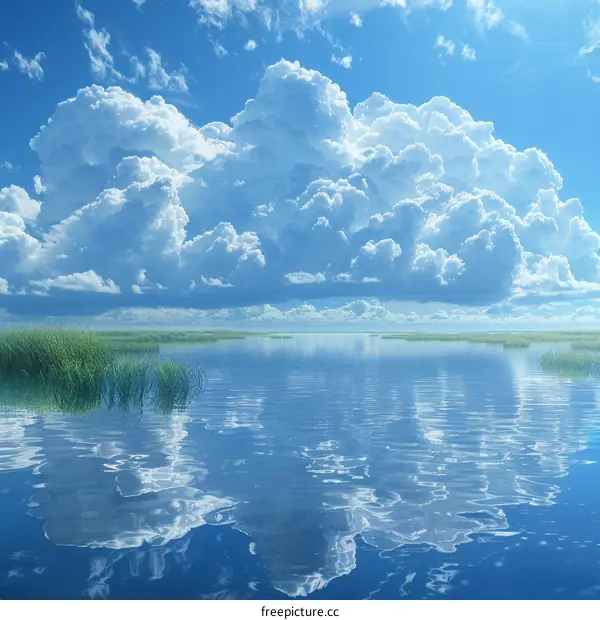 Tranquil Sky Reflecting on a Calm Lake