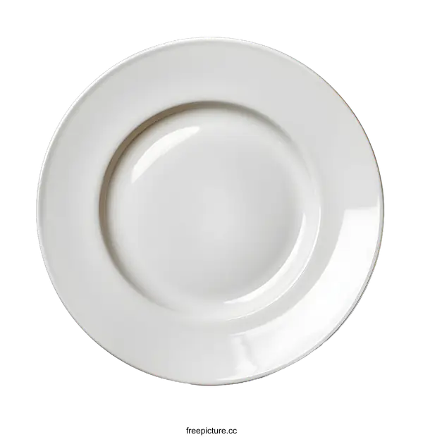 [Transparent Background PNG]White Ceramic Plate on White Background