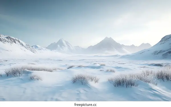 Winter Mountain Landscape Snow-Covered Mountain Range