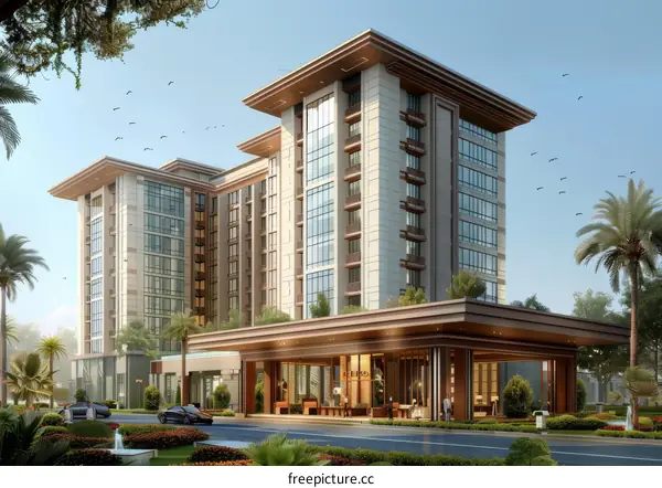 Modern Architectural Design of a Multi-Storey Building