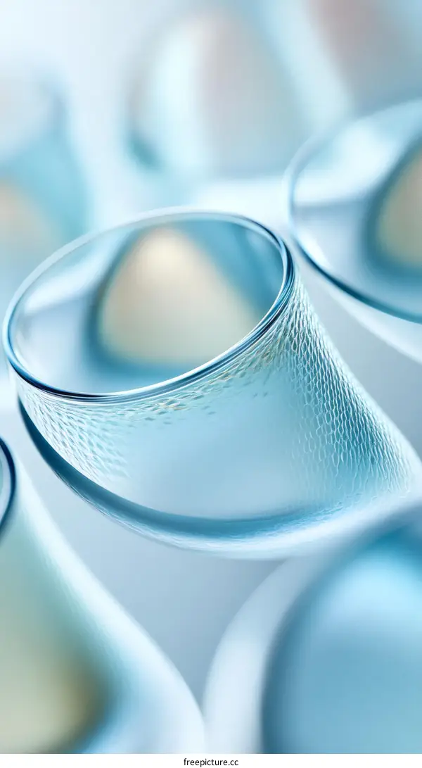 Abstract Light Blue Glass Forms