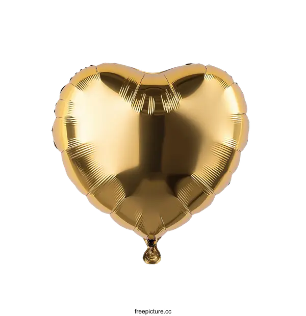 [Transparent Background PNG]Golden Heart Shaped Foil Balloon