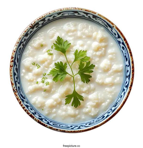 [Transparent Background PNG]Rice Congee with Century Egg and Pork