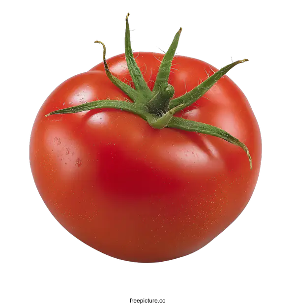 [Transparent Background PNG]Fresh Red Ripe Tomato Isolated on White Background