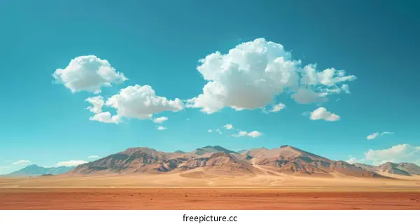 Vast Desert Landscape with Mountains in the Distance
