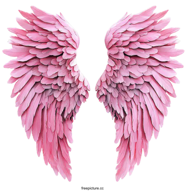 [Transparent Background PNG]Pair of Pink Angel Wings