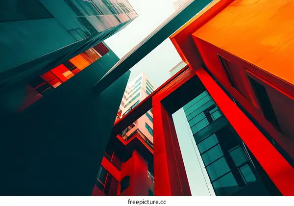 Abstract Architecture with Vivid Color Palette