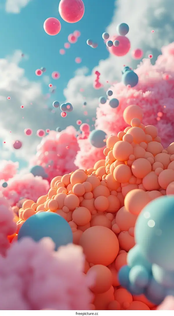 Pink and blue pastel candy cloudscape