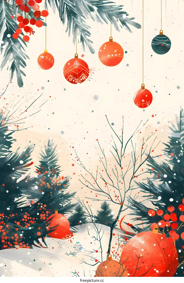 Hand-painted Christmas illustration