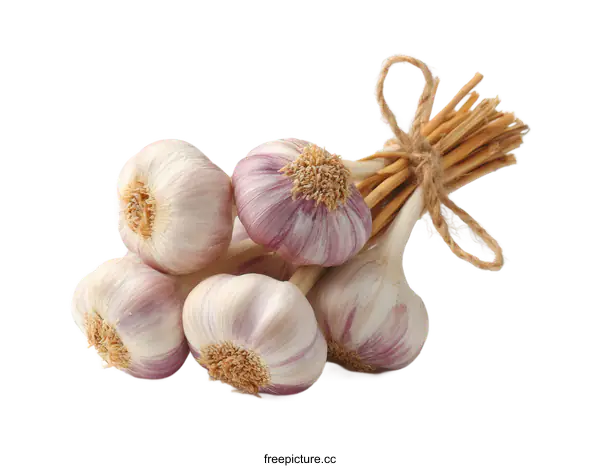 [Transparent Background PNG]Bunch of Fresh Garlic Bulbs