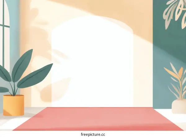 Stylish Interior Design Illustration with Sunlight