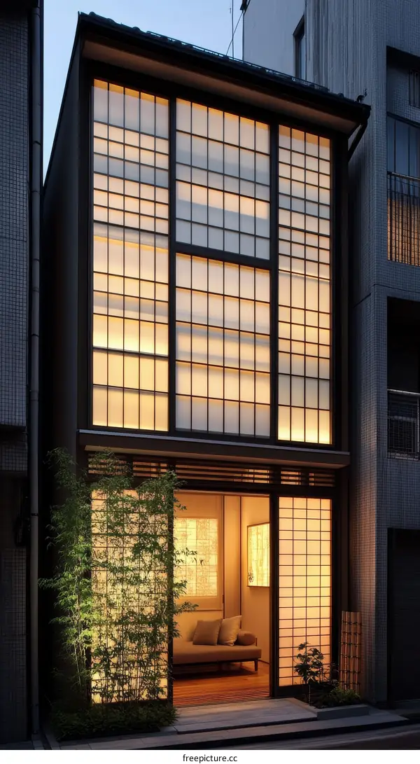 Japanese Style Small House with Traditional Windows