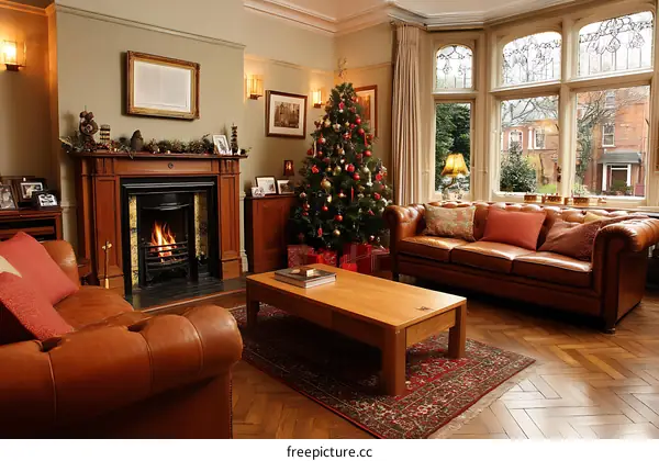 Cozy Christmas Living Room Interior Design