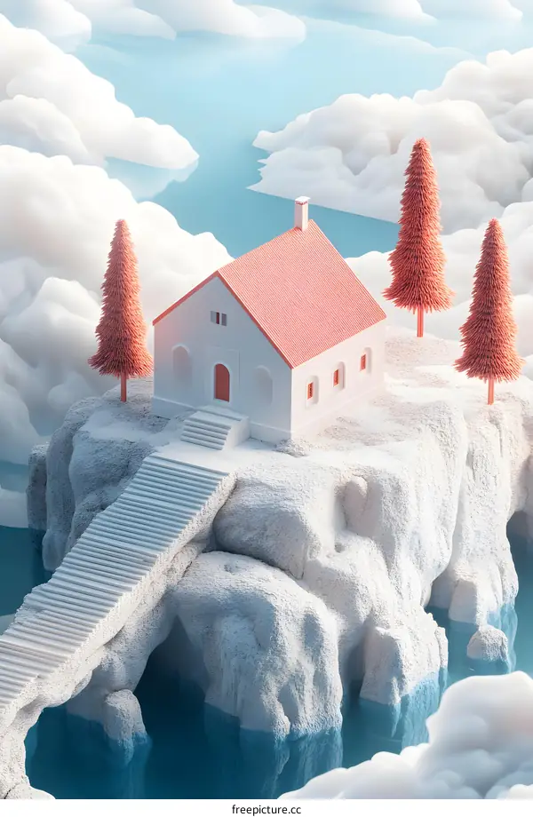 White House on a Cloudy Island