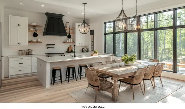 Modern Farmhouse Kitchen and Dining Area