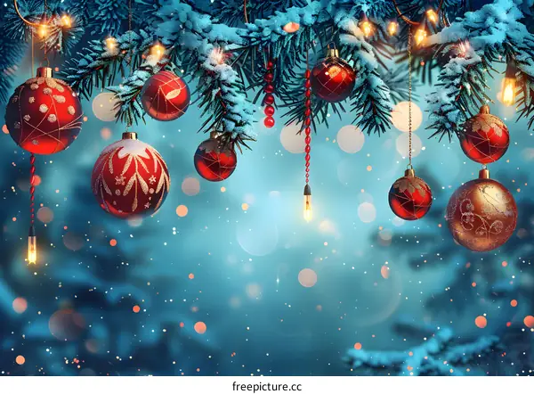 Christmas tree branch decorated for Christmas