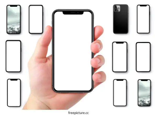 Smartphone Mockups with Various Designs and Screen Displays