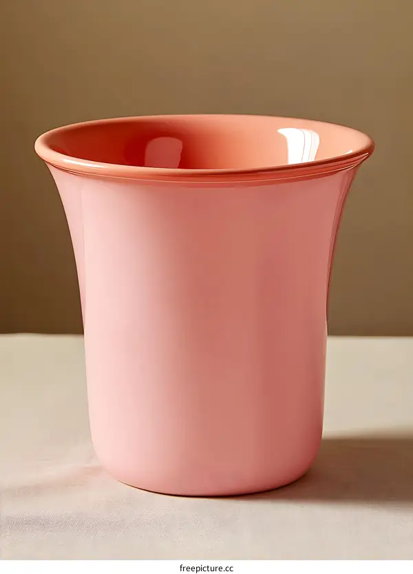 Pink Ceramic Vase on a White Background