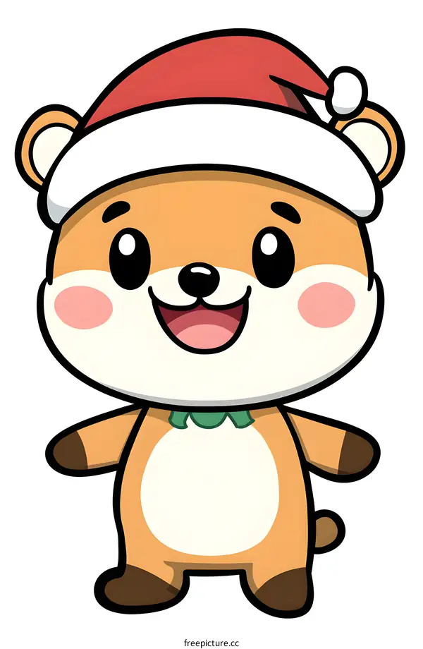 Cute Christmas Deer Cartoon Character Illustration